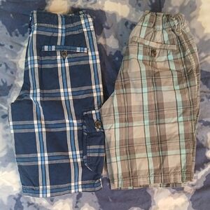 Plaid Shorts Set in Blue and Gray